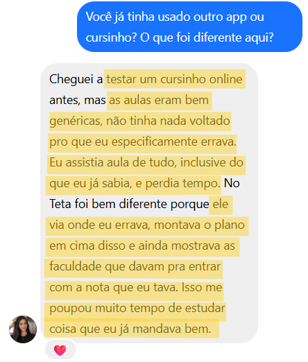 Ana Clara, primeiro aluno do Teta, nota acima de 800 em Matemática no último ENEM